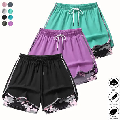 3-Pack Women’s Workout Shorts – Lightweight Quick-Dry Running Shorts with Pocket
