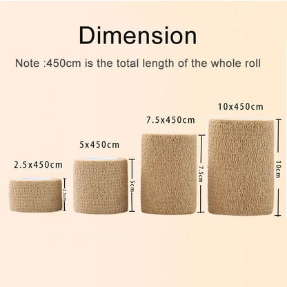 10 Rolls Medical Adhesive Bandage Elastic Breathable Sports Self Adhesive Tape Beige Wrap Finger Tape for Wrist Ankle First Aid