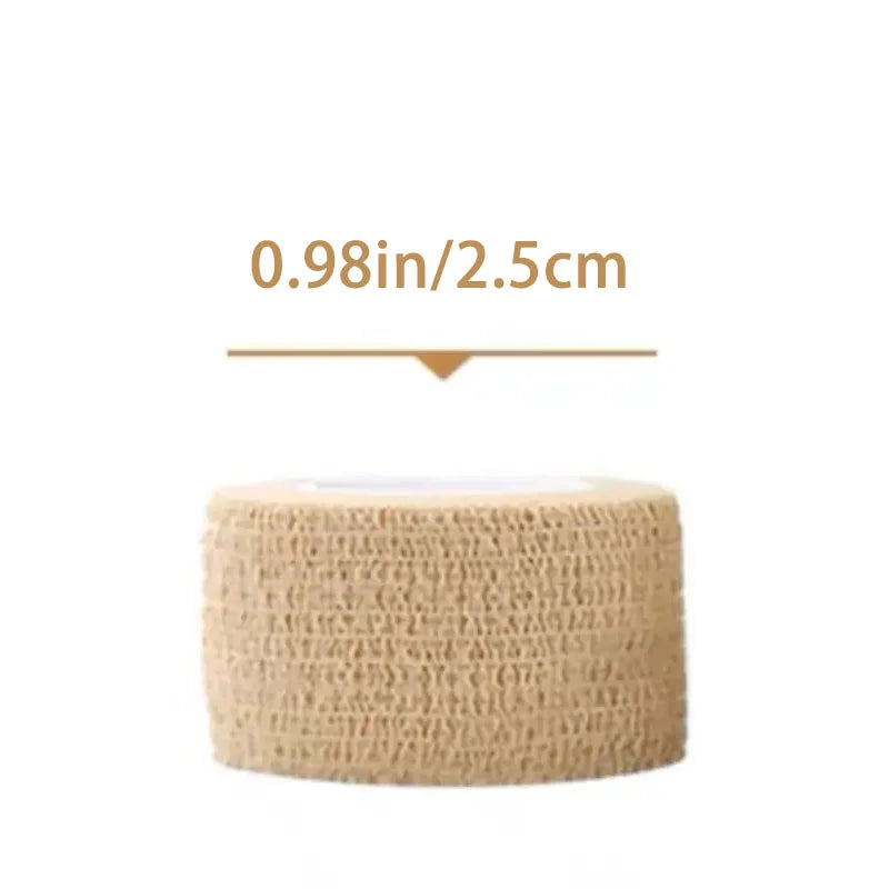 10 Rolls Medical Adhesive Bandage Elastic Breathable Sports Self Adhesive Tape Beige Wrap Finger Tape for Wrist Ankle First Aid