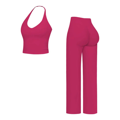 Women’s Sculpt Fit Active wear Set – Stylish Crop Top & Flared Workout Bottoms