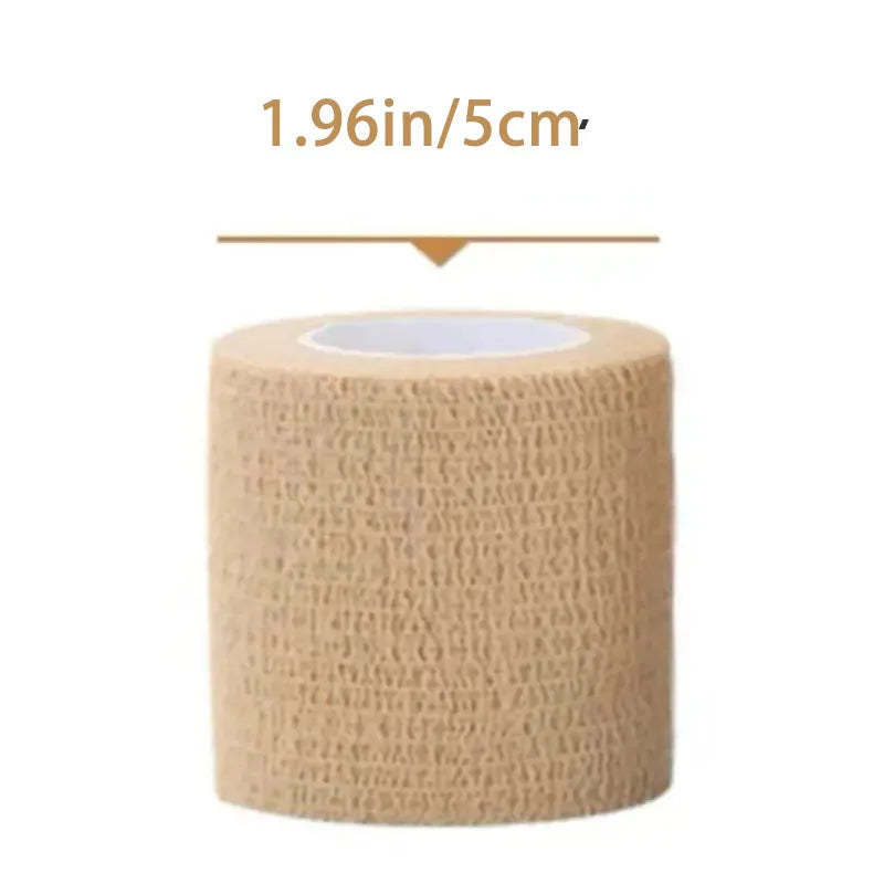 10 Rolls Medical Adhesive Bandage Elastic Breathable Sports Self Adhesive Tape Beige Wrap Finger Tape for Wrist Ankle First Aid