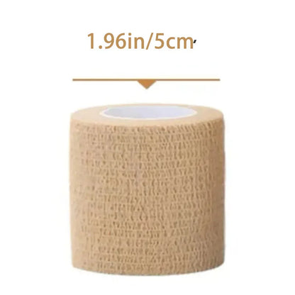 10 Rolls Medical Adhesive Bandage Elastic Breathable Sports Self Adhesive Tape Beige Wrap Finger Tape for Wrist Ankle First Aid