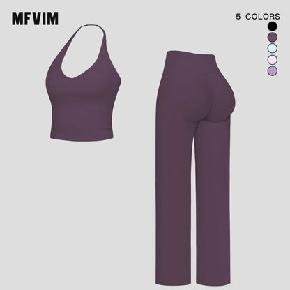 Women’s Sculpt Fit Active wear Set – Stylish Crop Top & Flared Workout Bottoms