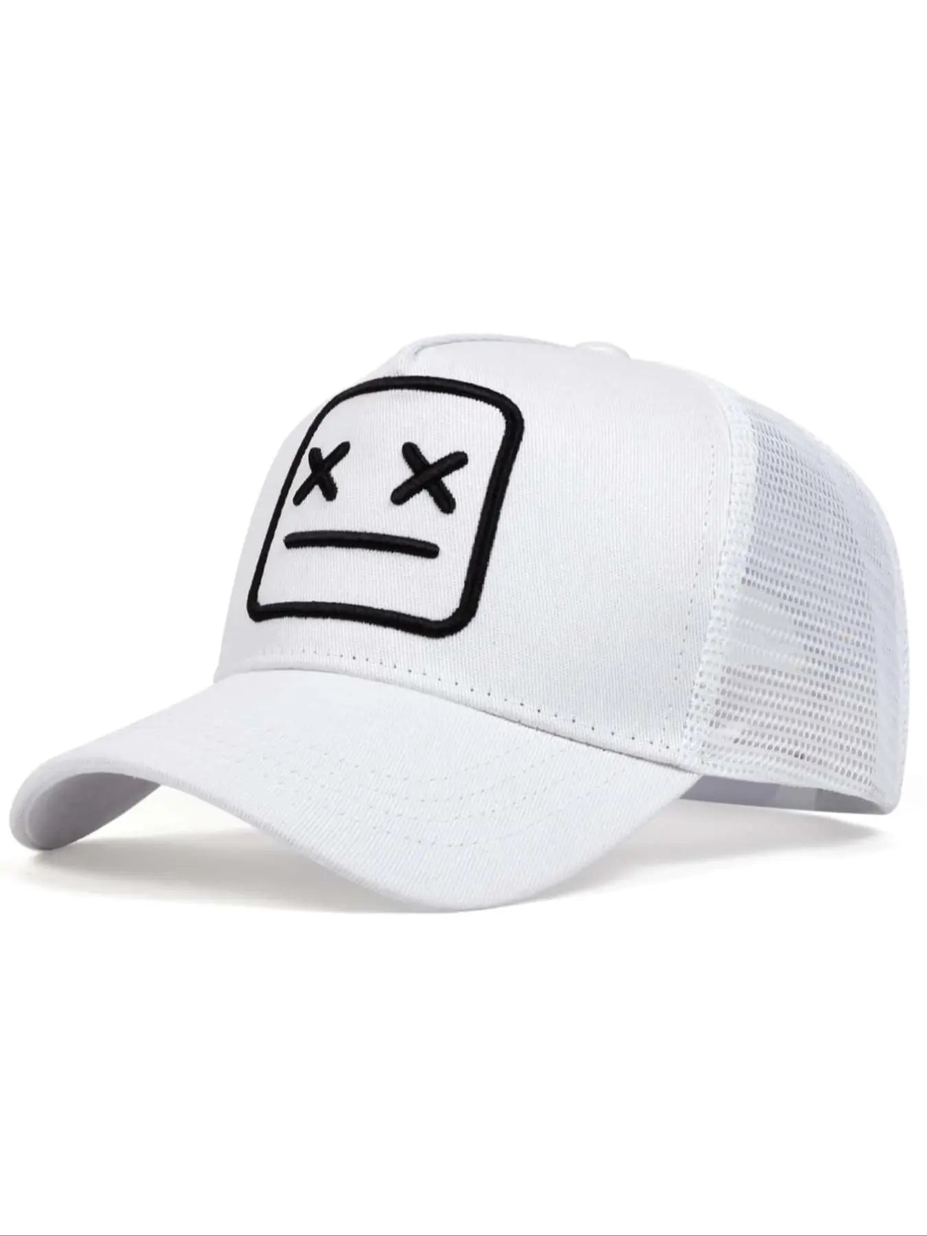 Graphic Embroidered Mesh Cap – Adjustable Unisex Baseball Hat for Travel & Daily Style