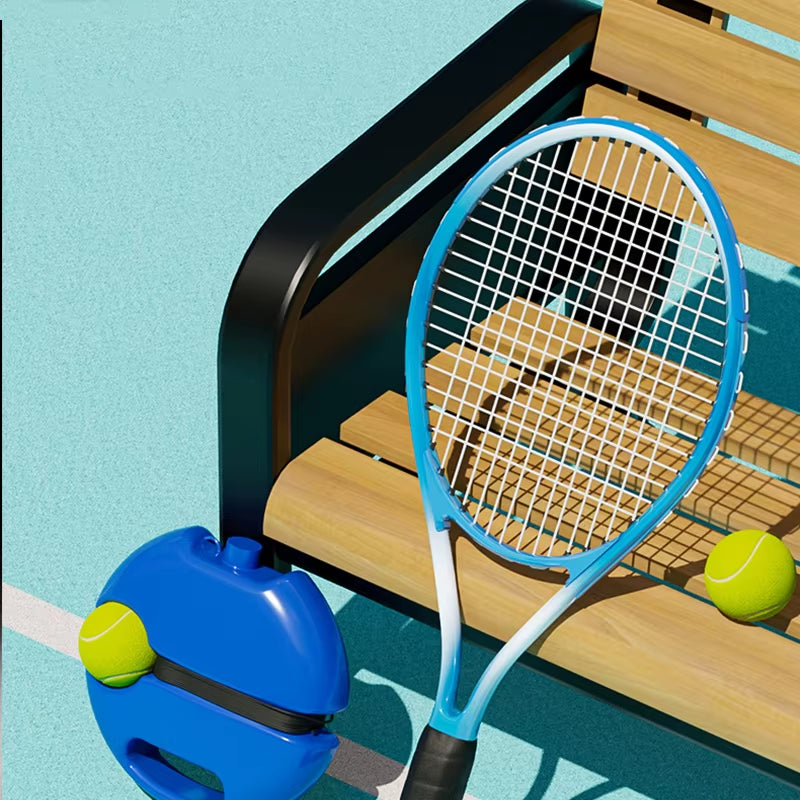 Portable Tennis Trainer Set with Rebound Ball & Elastic Rope for Solo Practice