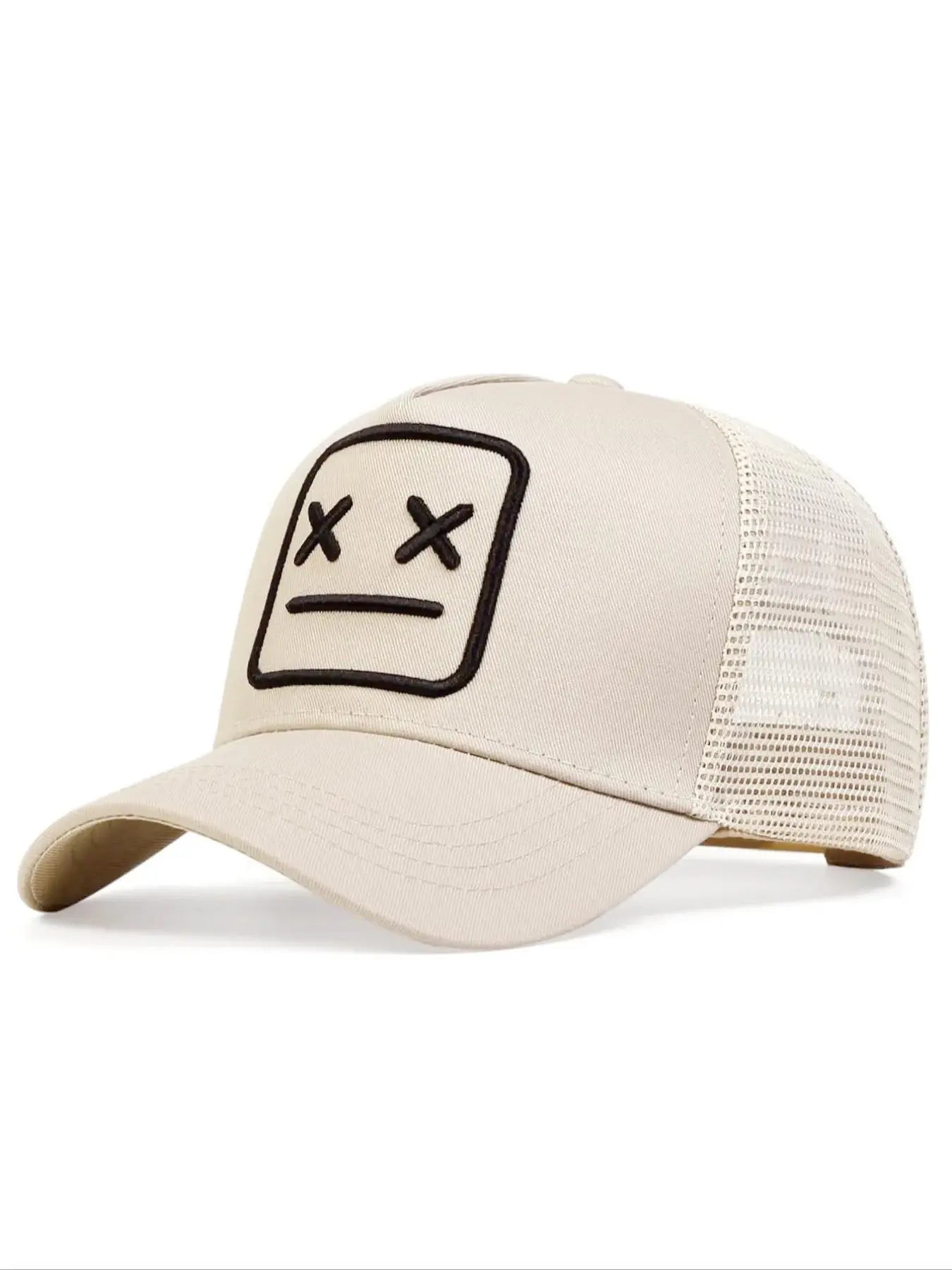 Graphic Embroidered Mesh Cap – Adjustable Unisex Baseball Hat for Travel & Daily Style