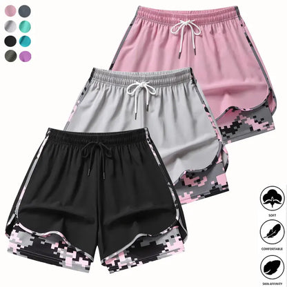 3-Pack Women’s Workout Shorts – Lightweight Quick-Dry Running Shorts with Pocket