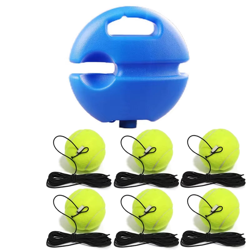 Portable Tennis Trainer Set with Rebound Ball & Elastic Rope for Solo Practice