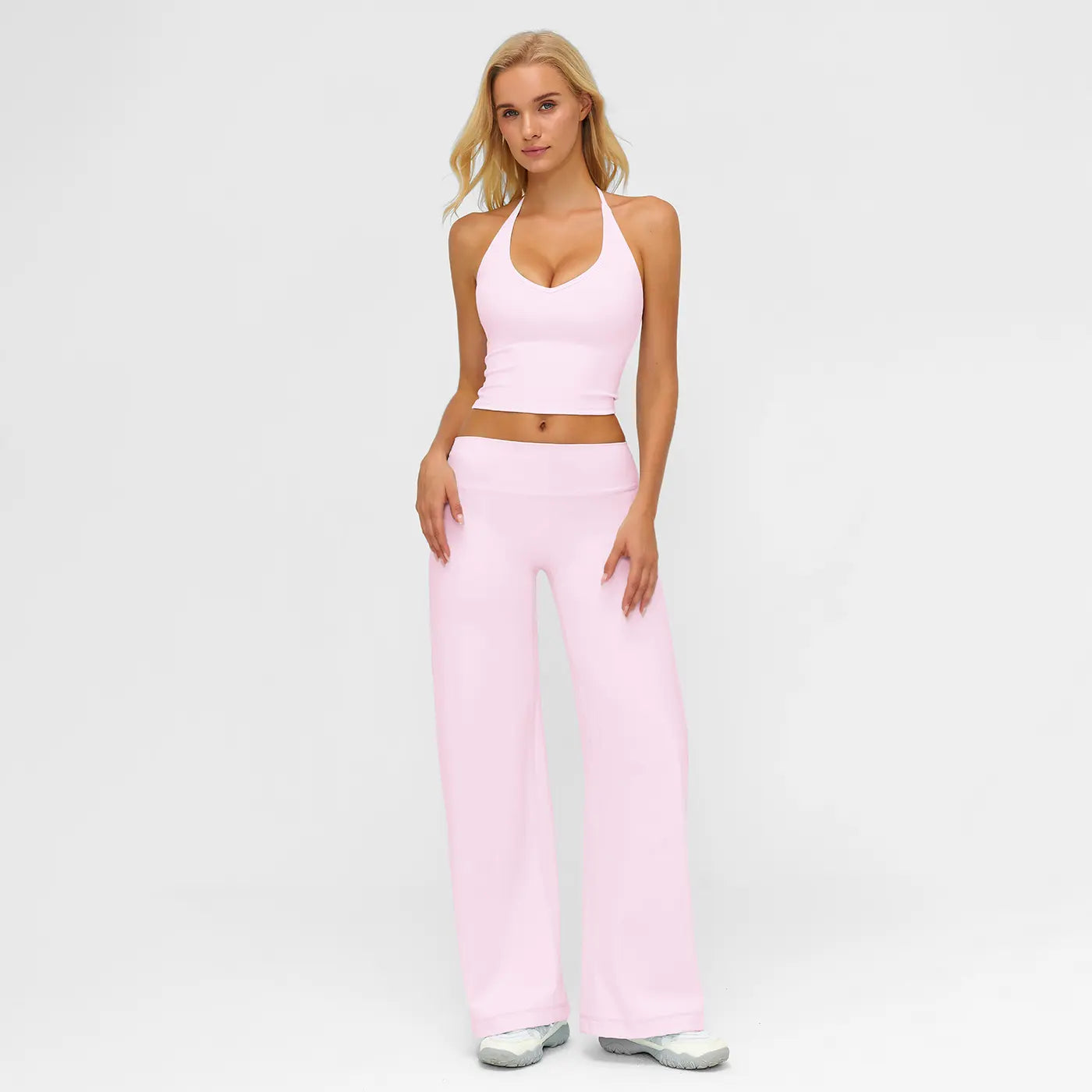 Women’s Sculpt Fit Active wear Set – Stylish Crop Top & Flared Workout Bottoms