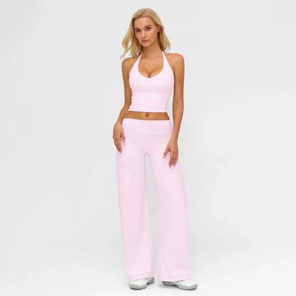 Women’s Sculpt Fit Active wear Set – Stylish Crop Top & Flared Workout Bottoms