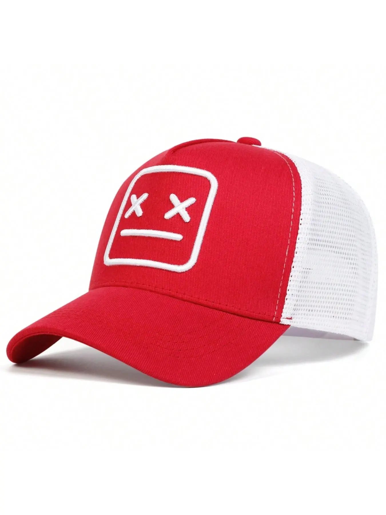Graphic Embroidered Mesh Cap – Adjustable Unisex Baseball Hat for Travel & Daily Style