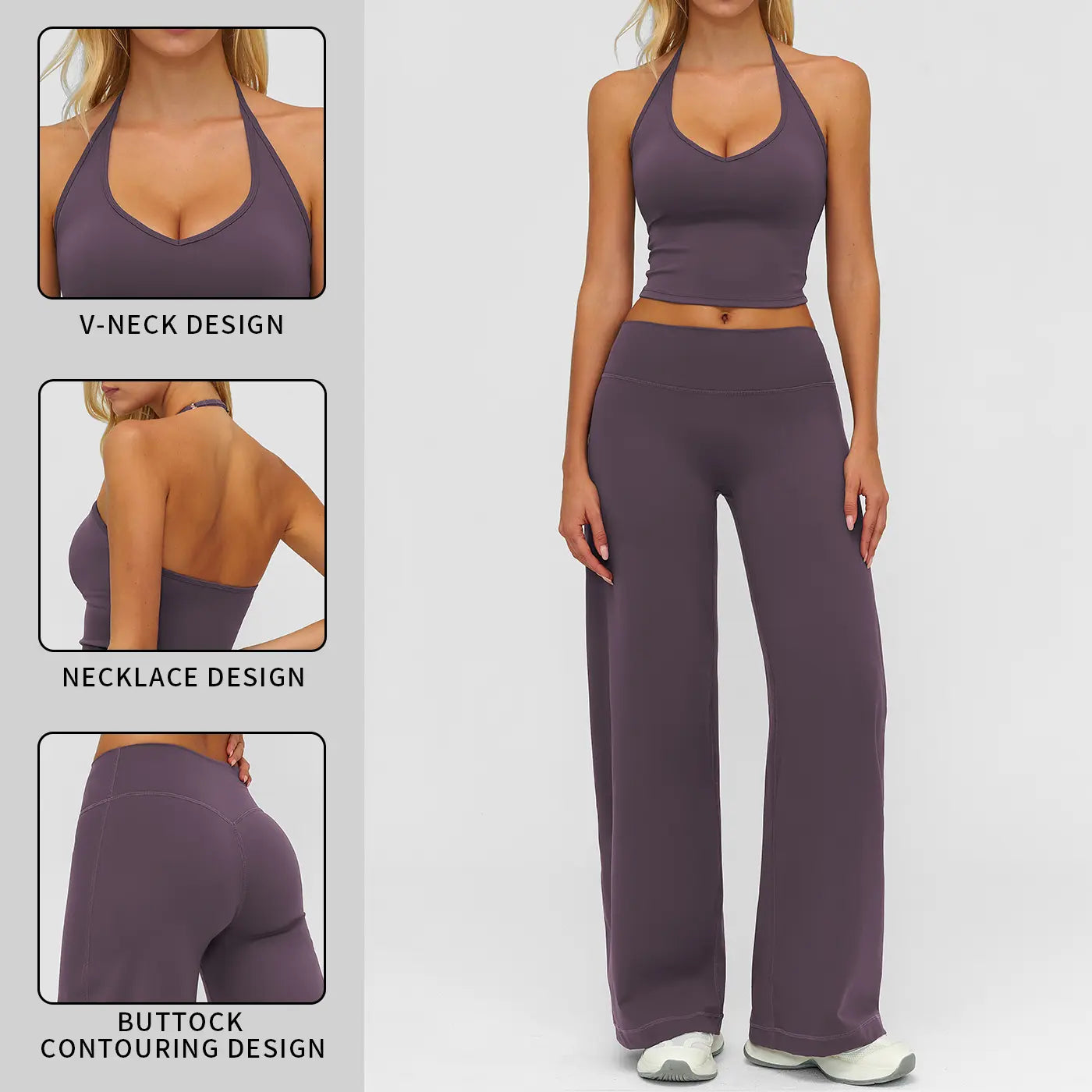Women’s Sculpt Fit Active wear Set – Stylish Crop Top & Flared Workout Bottoms