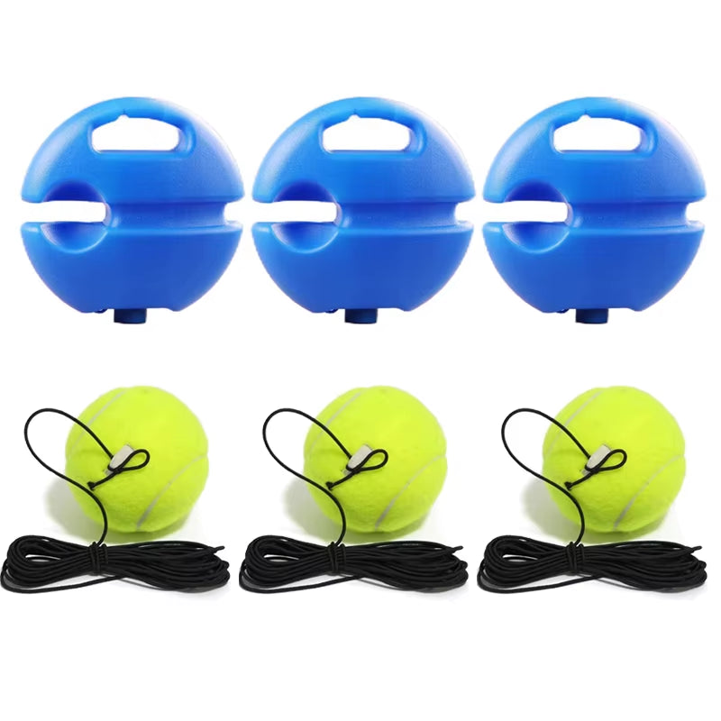 Portable Tennis Trainer Set with Rebound Ball & Elastic Rope for Solo Practice