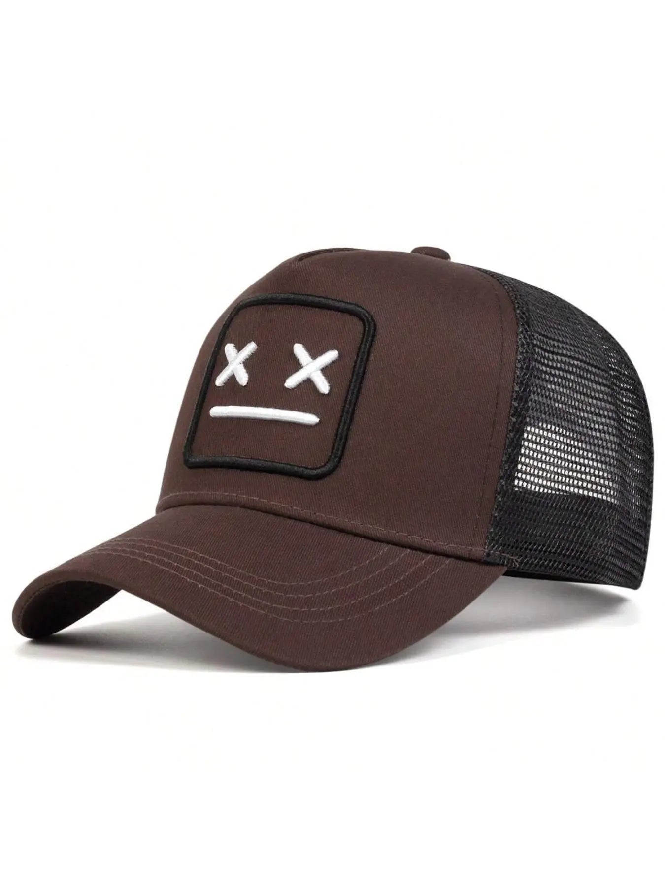 Graphic Embroidered Mesh Cap – Adjustable Unisex Baseball Hat for Travel & Daily Style