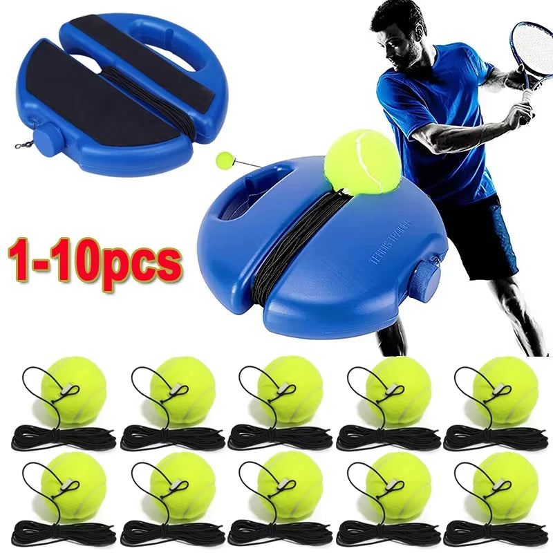 Portable Tennis Trainer Set with Rebound Ball & Elastic Rope for Solo Practice