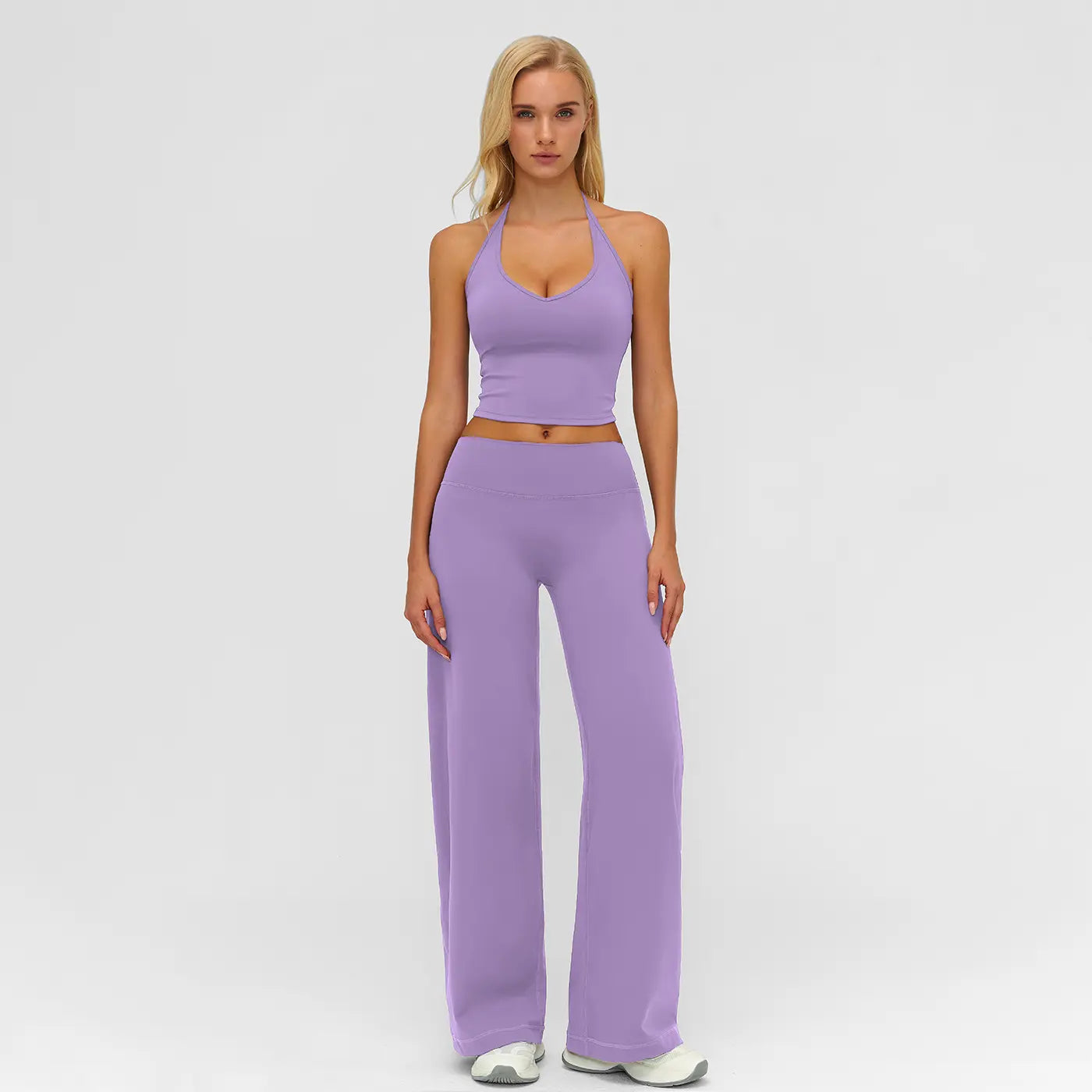 Women’s Sculpt Fit Active wear Set – Stylish Crop Top & Flared Workout Bottoms
