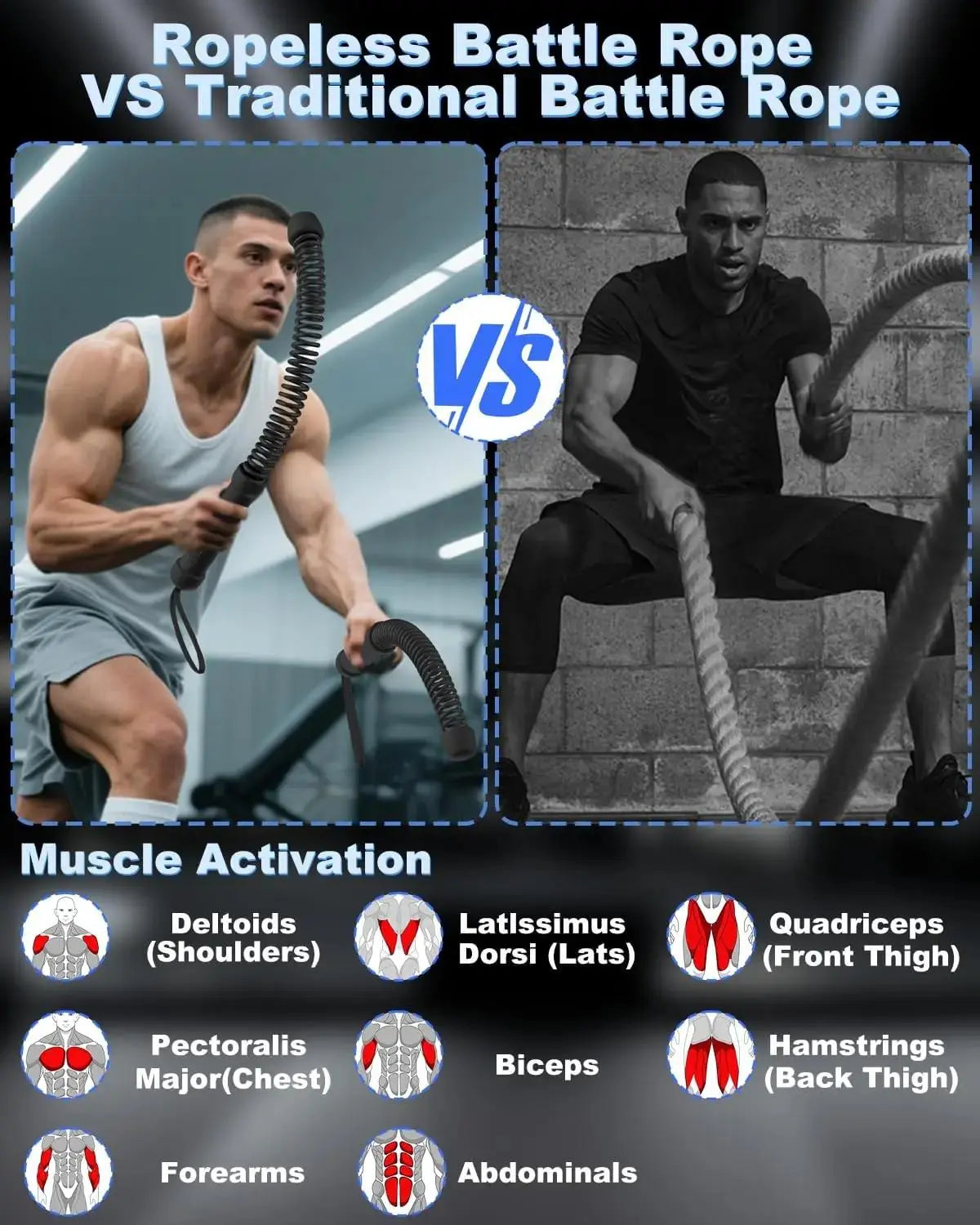 High-Intensity Training Made Easy – Portable Cordless Battle Ropes for Home Fitness