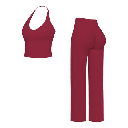 Women’s Sculpt Fit Active wear Set – Stylish Crop Top & Flared Workout Bottoms