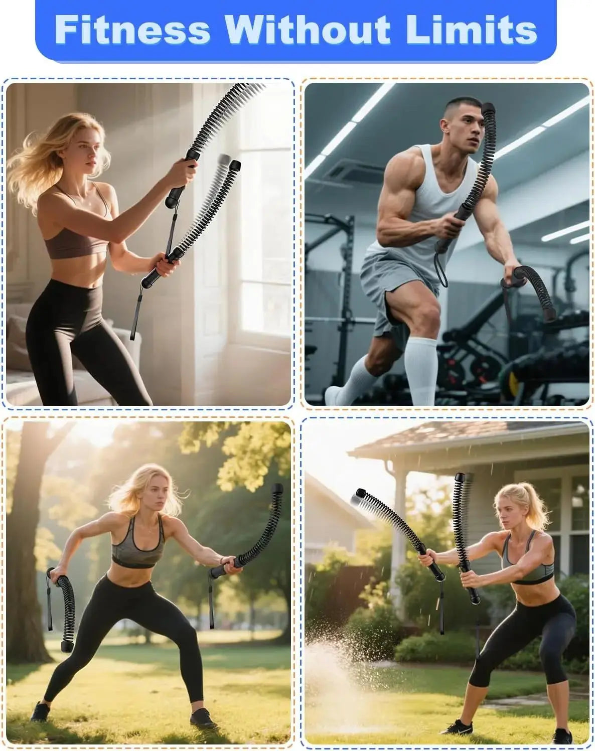 High-Intensity Training Made Easy – Portable Cordless Battle Ropes for Home Fitness