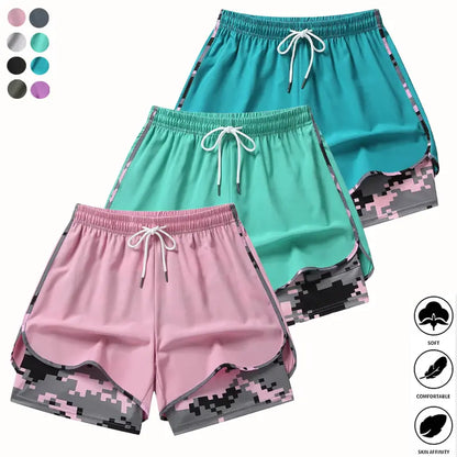 3-Pack Women’s Workout Shorts – Lightweight Quick-Dry Running Shorts with Pocket