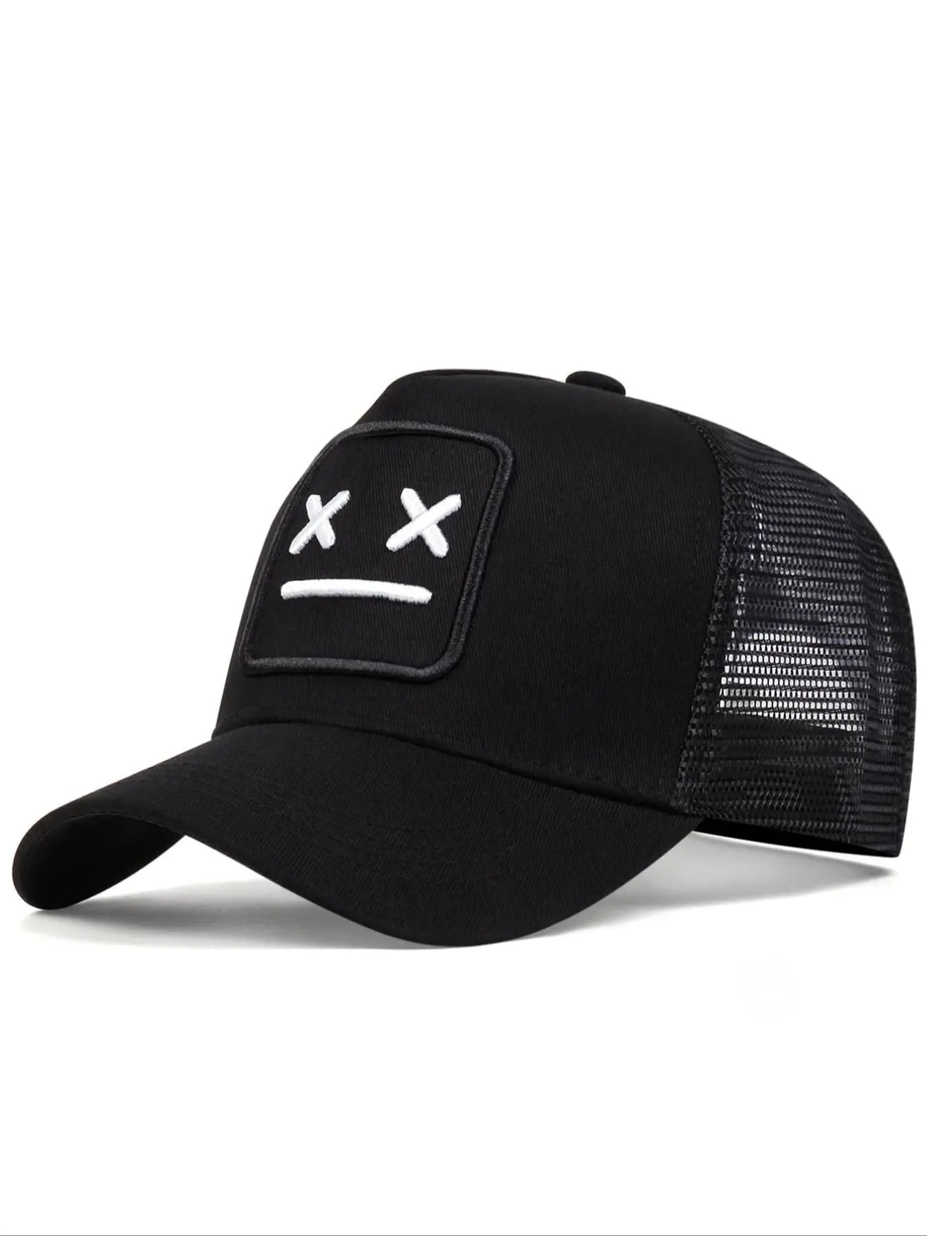 Graphic Embroidered Mesh Cap – Adjustable Unisex Baseball Hat for Travel & Daily Style