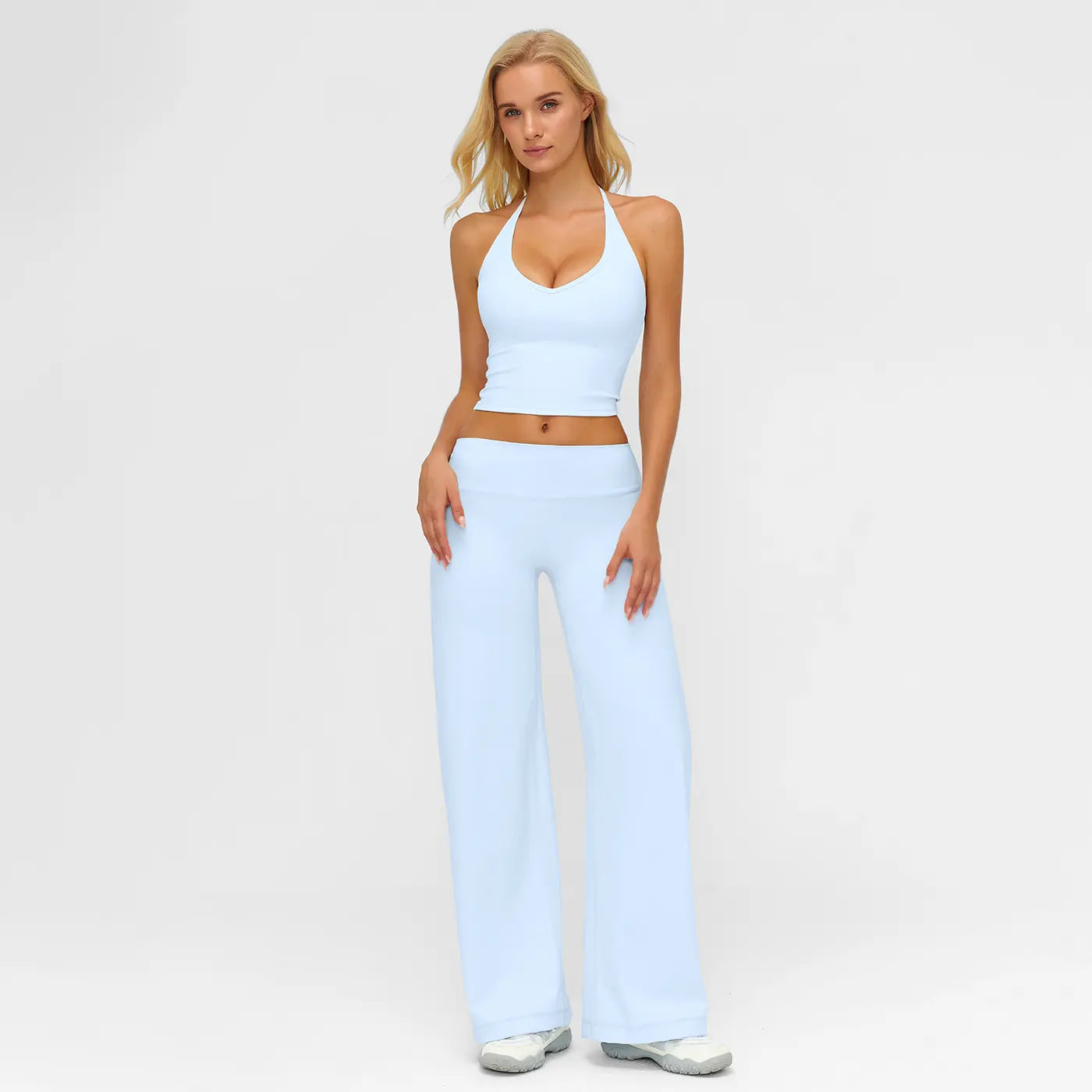 Women’s Sculpt Fit Active wear Set – Stylish Crop Top & Flared Workout Bottoms