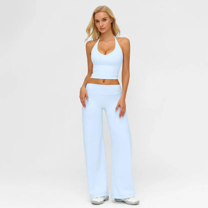 Women’s Sculpt Fit Active wear Set – Stylish Crop Top & Flared Workout Bottoms